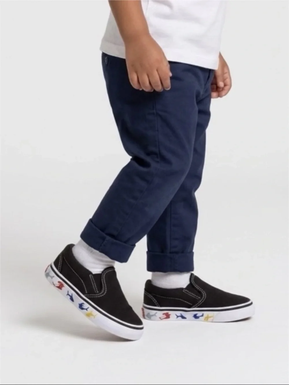 US Sports Shark Slip On‎ Canvas Sneakers Shoes Baby Toddler 7